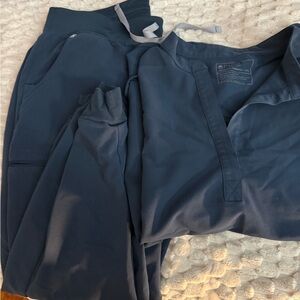 Dark Blue Figs Scrub Set